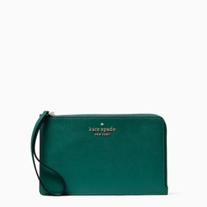 NWT Kate Spade - Staci Medium L Zip Wristlet - Deep Jade